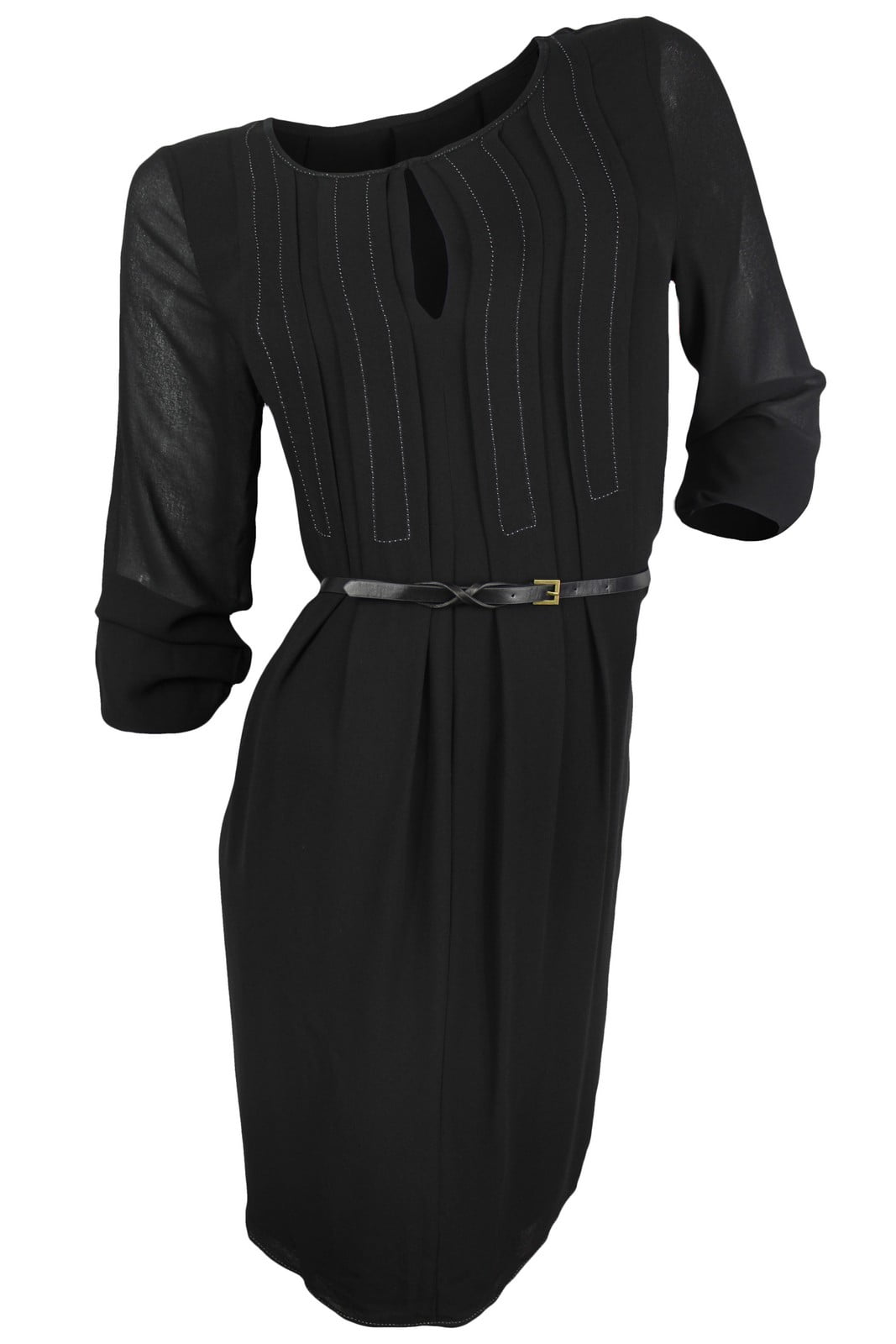 black belted mini dress
