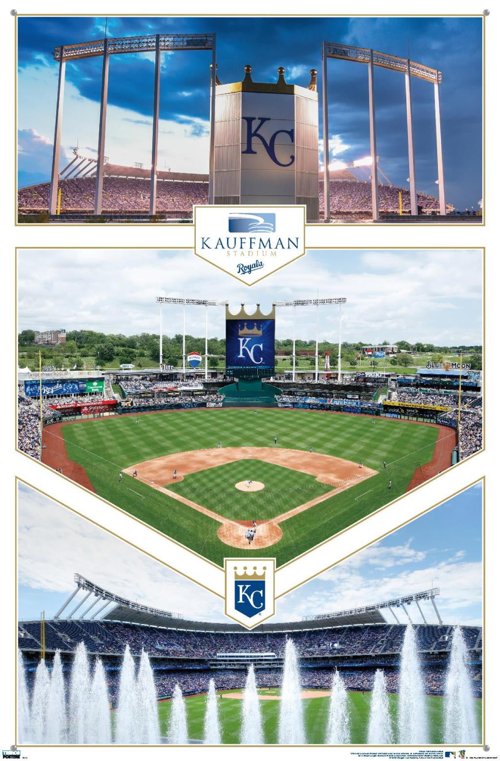 MLB Kansas City Royals - Kauffman Stadium 20 Wall Poster with Push Pins, 22.375" x 34"