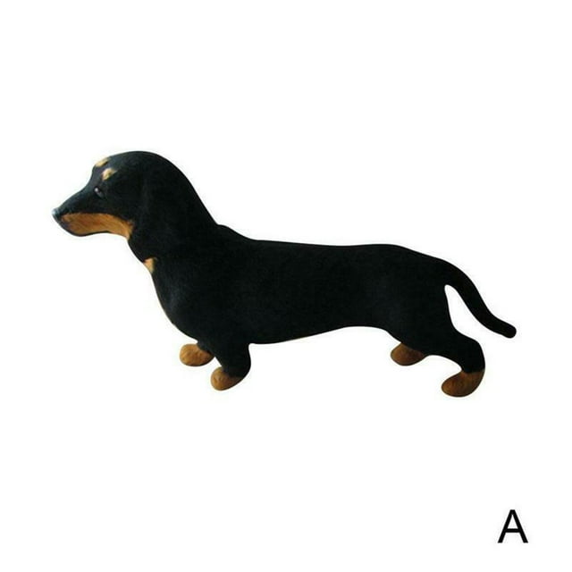 Jouet en Forme de Chien Simulé Réaliste Teckel Peluche Cadeau pour Enfants Nouveau