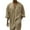 Khaki, variant on Mgmyaa Men's Casual Linen Cotton Tops Baggy Solid Color Elbow-Length Tee Summer Loose V-Neck T Shirt
