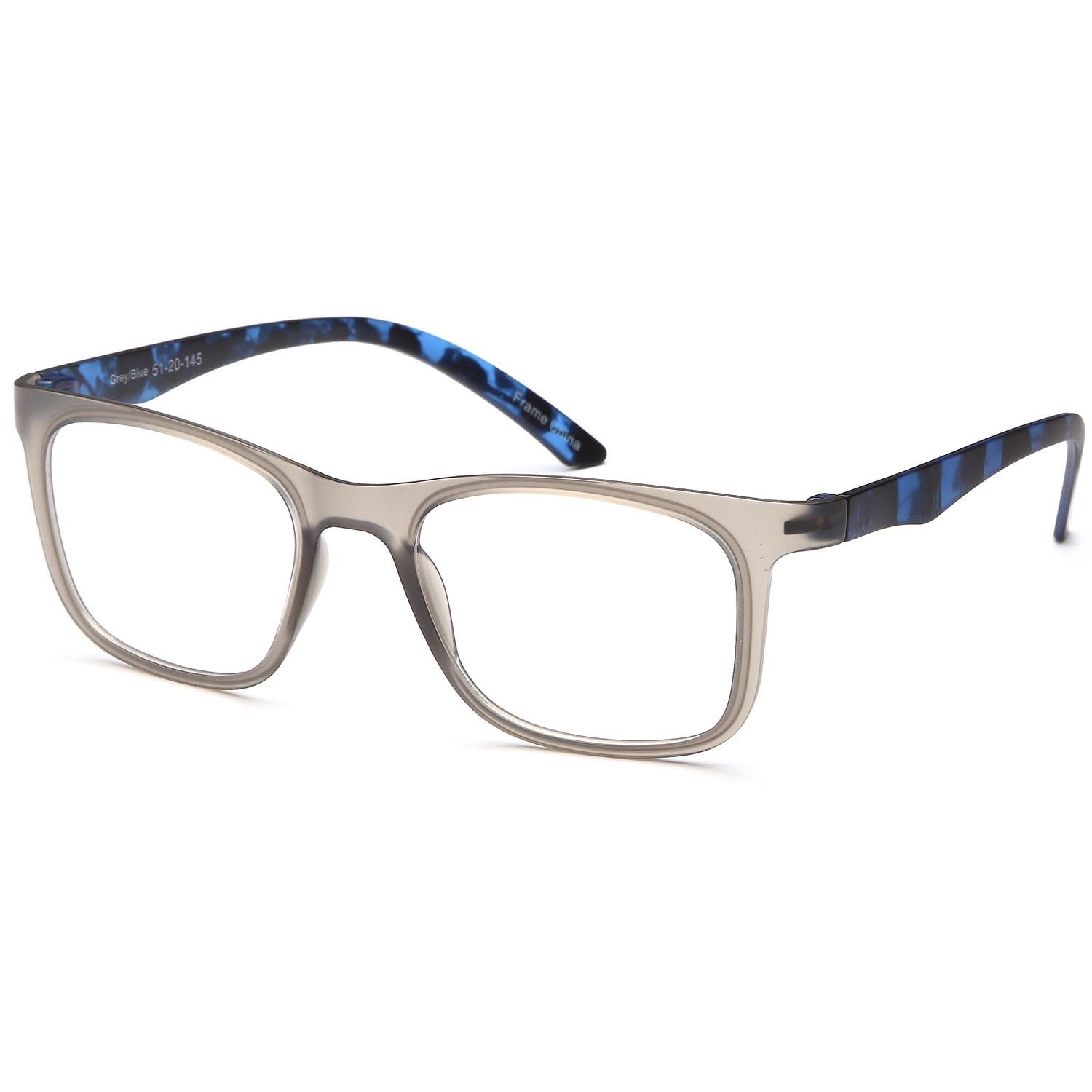 Unisex Eyeglasses 51 16 145 Grey Blue Plastic