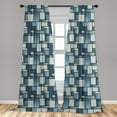 thumbnail image 5 of Ambesonne Colorful Curtains, Denim Sewings, Pair of 28"x95", Pale Blue Blue, 5 of 5