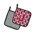 thumbnail image 2 of Carolines Treasures CJ1065-JPTHD Letter J Football Crimson, grey and white Pair of Pot Holders, 7.5HX7.5W, multicolor, 2 of 2