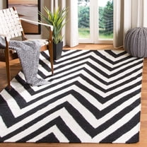 Safavieh Dhurries Deborah Geometric Area Rug, Black/Ivory, 6' x 6' Square