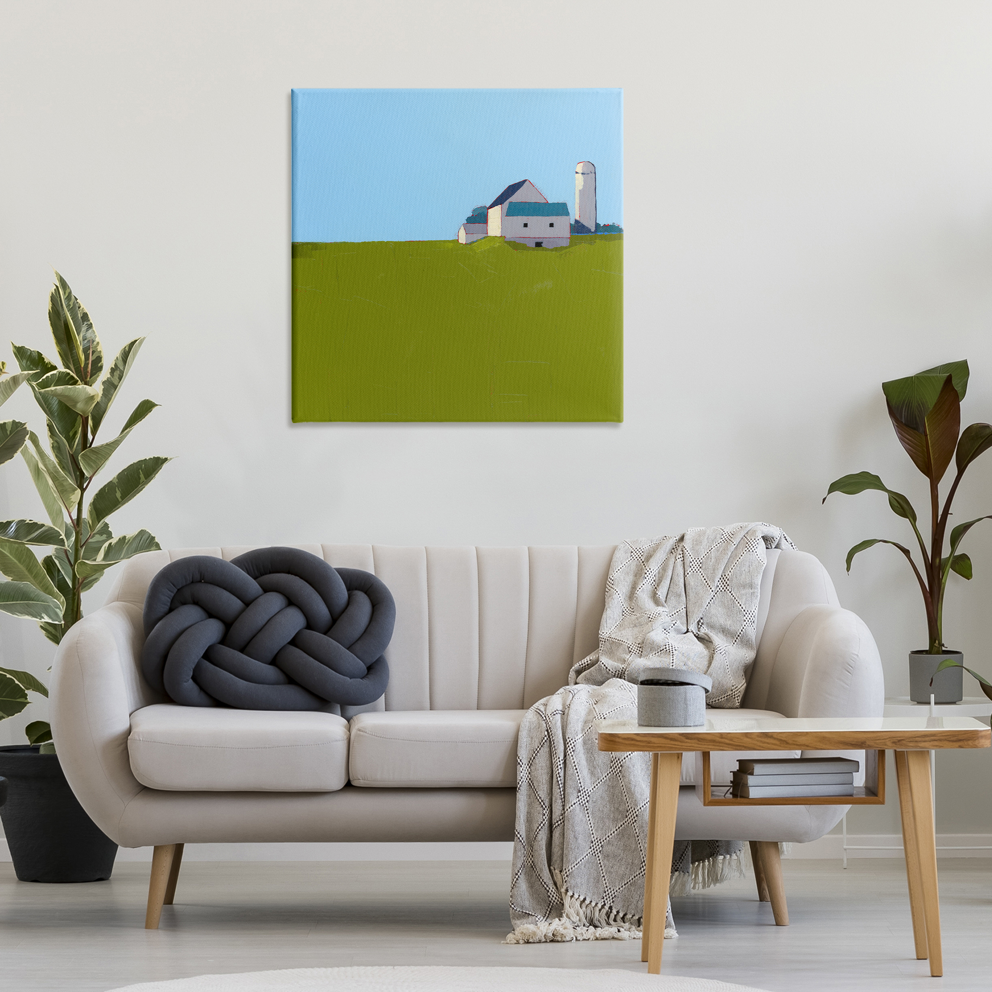 Farmland Silo in Distance Canvas Wall Art, design by Ruth LaGue