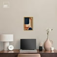 thumbnail image 3 of Blue With Cream Canvas Midcentury Abstract Wall Art by Art Remedy, Gold Frame, 10" x 15", 3 of 7