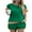 05-Green Khaki, variant on JWD Women's Short Sets 2-Piece Casual Short Sleeved Pullover and Color Blocked Elastic Waistband with Pockets Shorts Ribbed Fabric Summer Set