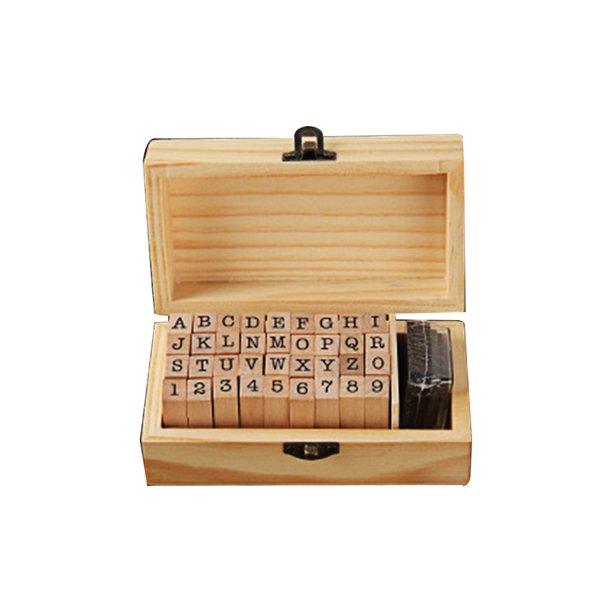 Wooden Alphabet Stamps Regular Script Quick Dry Wood Wooden Alphabet