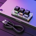 thumbnail image 1 of RGB Ctrl X C V Shortcut One Handed Keyboard 3-Key Macro Keypad USB Type-C Gaming Keypad for Accounting Working Or Rhythm Games, 1 of 9