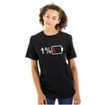 thumbnail image 3 of Funny 1 Percent Low Battery Drained Men's Graphic T Shirt Tees Brisco Brands S, 3 of 6