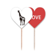 thumbnail image 1 of jirafa y negro boceto sombra animal Palillos de dientes bandera etiqueta de amor selección de pastelitos, 1 of 4