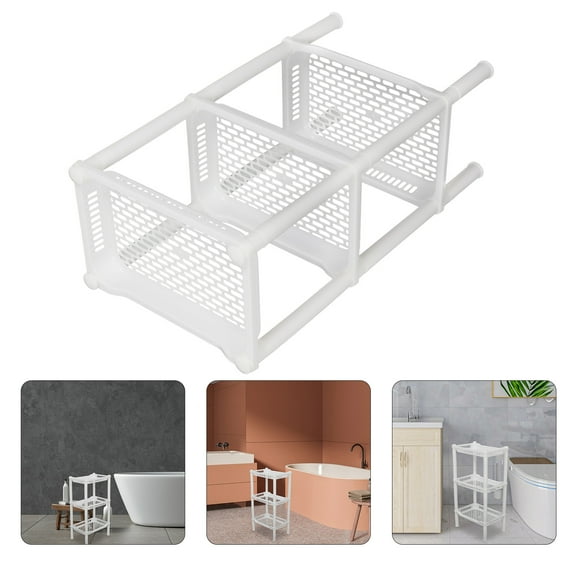 WHAMVOX  3 -Tier Bathroom Shelf Shelving Organizer for Countertop White