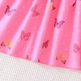 thumbnail image 4 of Larisalt Kids Girls Elegant Dress for Summer Ribbed Ruffle Butterfly Print Dresses Toddler Baby Girl Party Dress, 4 of 6