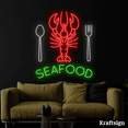 thumbnail image 4 of Craftnamesign Seafood Neon Sign, Seafood Restaurant Decor, Seafood Signage, 4 of 4