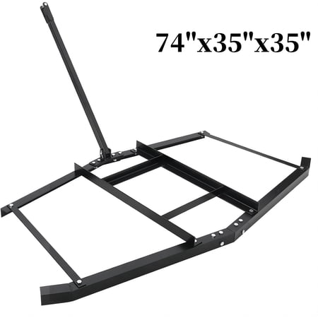 Pinypikaka 74 Wide Drag Harrow Steel Driveway Drag with Pin Hitch Tow Behind Landscape Leveling Rake 50lbs Max Heavy-Duty Lawn Leveling Tools for Tractor Truck Mower ATV UTV