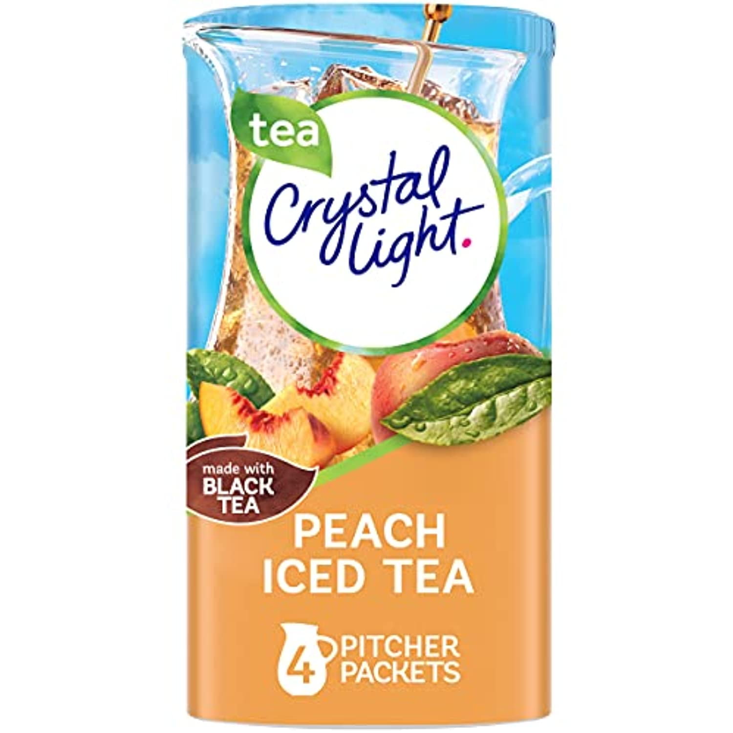 Crystal Light Peach Tea Drink Mix (16 Pitcher Packets, 4 Canisters Of 4)
