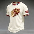 thumbnail image 5 of USA Soccer Jersey for Men, 2026 USA Soccer Short Sleeve United States Team Fan International Football Shirt, Retro Streetwear Crewneck Top, 5 of 8