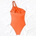 thumbnail image 5 of Sevevn Women's One Shoulder Ruched One Piece Swimsuit Tummy Control Cutout Bathing Suit Orange L, 5 of 5