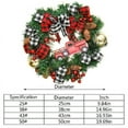 thumbnail image 6 of Christmas Buffalo Plaid Bow Door Wreath Artificial Pine Cones Bell Garland Decor, 6 of 18