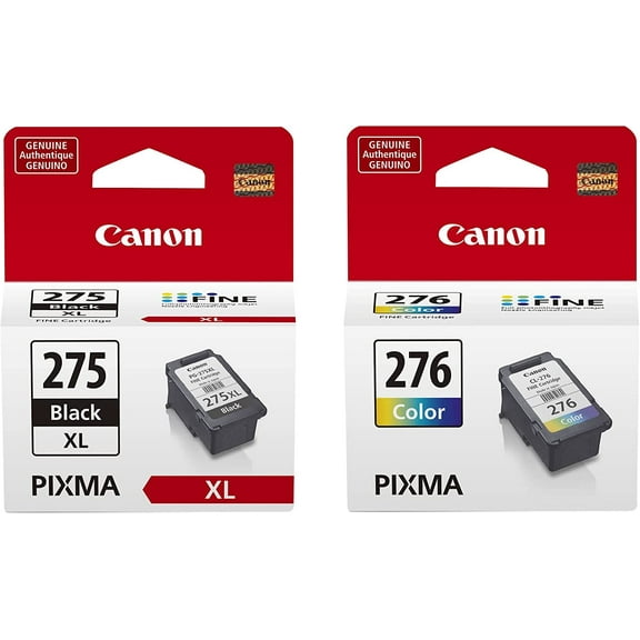 Canon PG-275 XL Black and CL-276 Color Ink Cartridges (Retail Packaging)