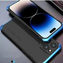 ELEHOLD Heavy Duty Case for iPhone 15 Pro Max, Hybrid Alloy Metal Frame   PC Back Cover Military Grade Shockproof Protective Case Cover for iPhone 15 Pro Max 6.7",Blackblue