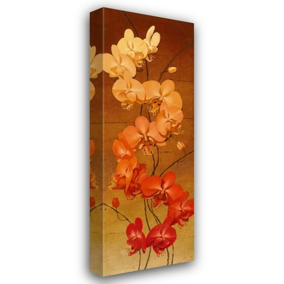 Kenneth Catlett 16x40 Gallery Wrapped Canvas Wall Art Titled - Golden Orchids II