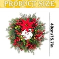 thumbnail image 2 of Artificial Norfolk Pine Christmas Wreath,15.7 Inch Front Door Greenery Wreath with Eucalyptus Leaves, Red Berries, Hanging Wreath for Wall, Window, Indoor Outdoor Winter Holiday Decor,1Pc, 2 of 4
