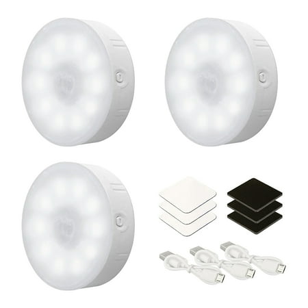 

3pcs USB Charging Motion Sensor Under Cabinet Light Auto On Off 10 LEDs Cordless