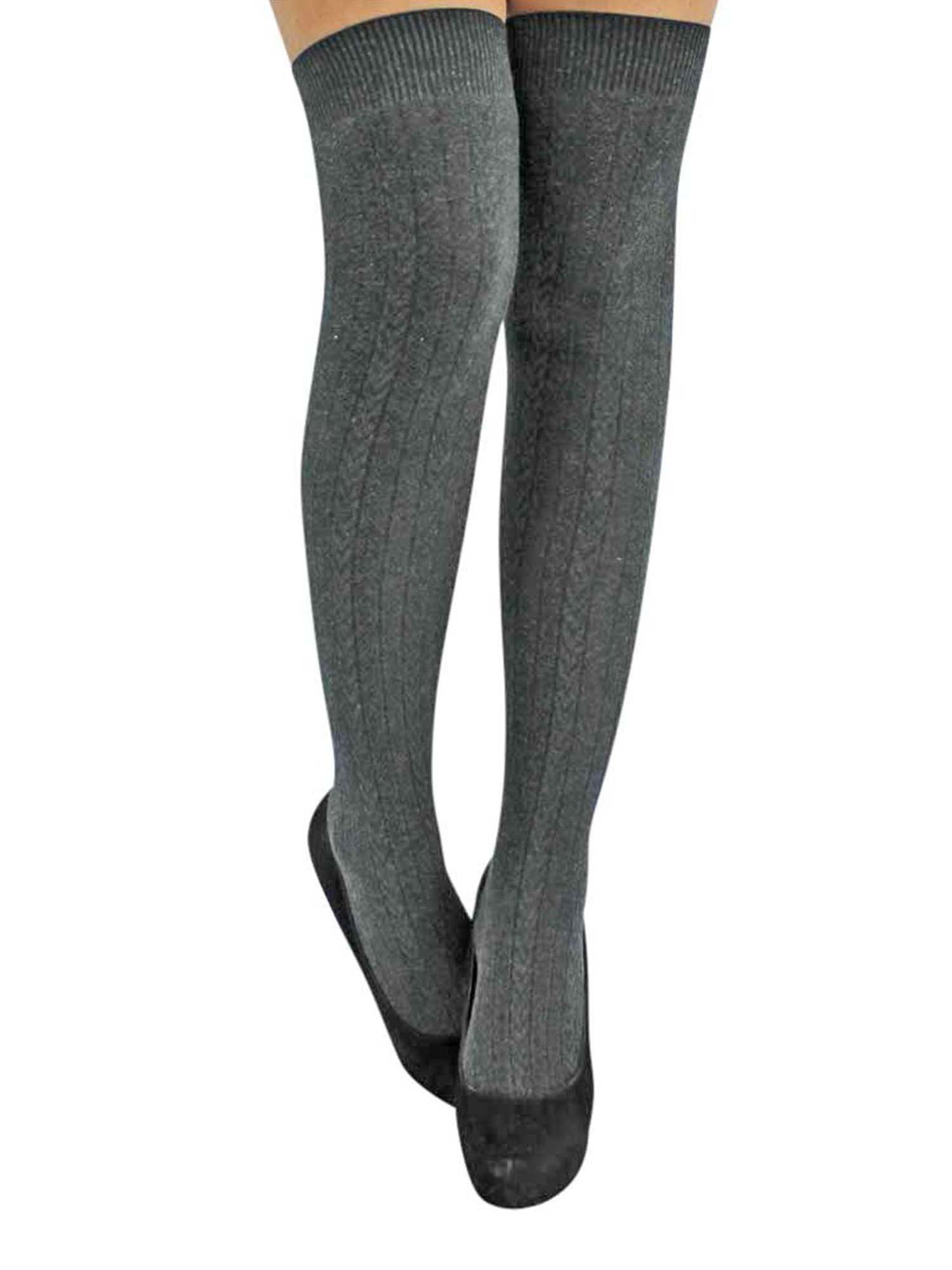 Luxury Divas Cable Knit Thigh High Socks Walmart Com Walmart Com
