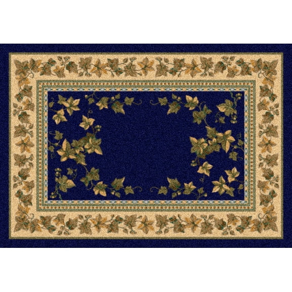 Milliken Blue Bordered Door Mat Ivy Valley Sapphire - Aprx 2' 8" x 3' 10"