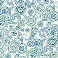 thumbnail image 2 of Modern Paisley Pattern Blue and Green 4-Piece 1500 Supreme Collection Sheet Set, 2 of 2