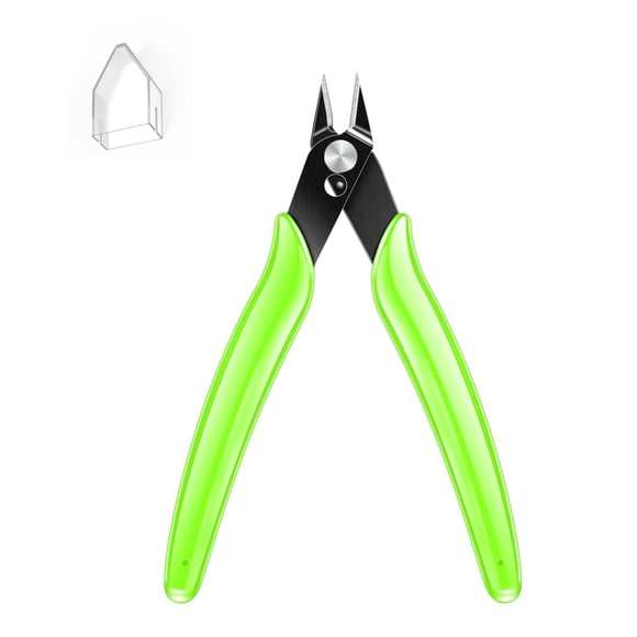 5 inch Wire Flush Cutters Wire Clippers Nippers Clean Cut Pliers Side Cutter Diagonal Cutting Pliers Plastic Cutter for Jewellery, Floral, Electrical(Green)