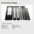 thumbnail image 2 of Fiberglass Front Door 68" x 80" with Two 14" Sidelites ，Traditional Design with Decorative Glass， Black Finish for Home Exterior, 2 of 5