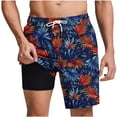 thumbnail image 2 of NTACZA Quick Dry Men's Shorts Compression Liner Beach Shorts Beach Drawstring Trunks for Men M, 2 of 6