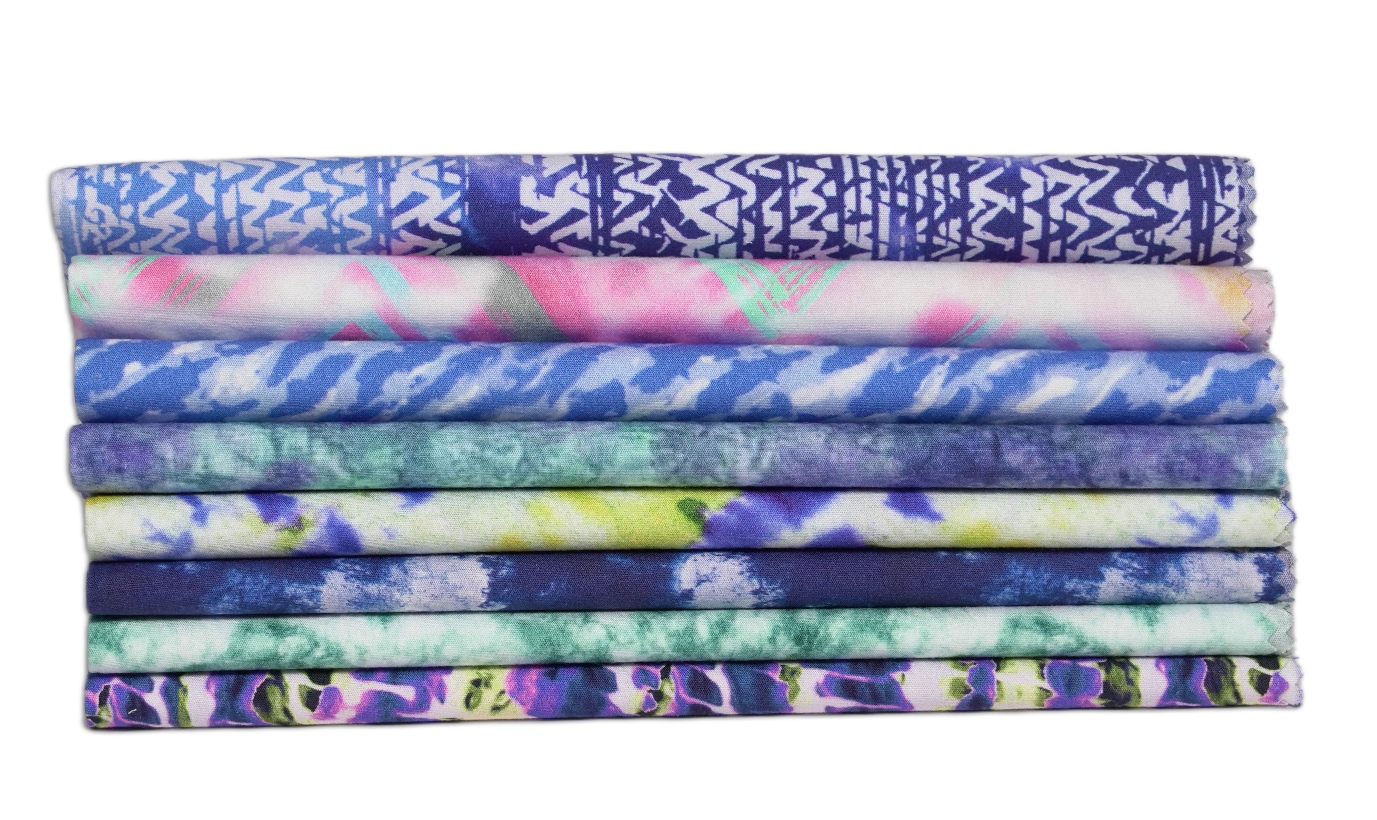 Soimoi 8 Pc Fat Quarter Bundle- Tie & Dye Print 18"x 22" DIY Patchwork- 100% Cotton Pre-Cut Quilting Fabric Multicolor