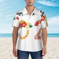 thumbnail image 2 of Balery 2025 New Year'S Camisas hawaianas de manga corta para hombre, camisas playeras de corte holgado, camisas de vacaciones con botones,X-Large, 2 of 7