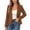 Brown, variant on Women Versatile Casual V-Neck Jacket Lightweight Cardigan Outerwear Green M