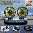 thumbnail image 2 of Car Cooling Fan,Adjustable Two/Three Head Fan Rotatable Portable Fans Low Noise Strong Circulator Cooling Fans that Blow Cold Air (Two Heads,Yellow_12V), 2 of 7