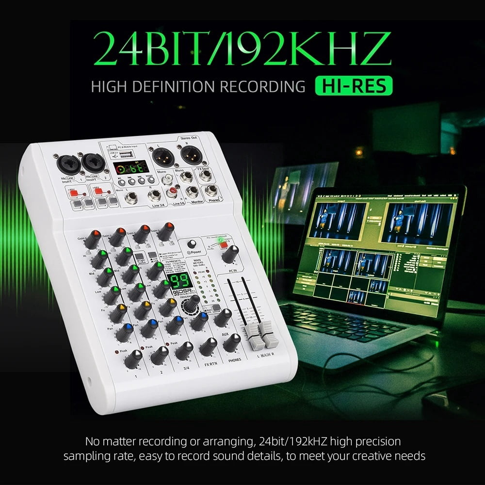 99 DSP 24bit 192k DJ Console Mixer USB/PC Record,Studio Console,for Recording Studio,Mobile Live