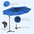 thumbnail image 5 of PetFurnishn Patio Umbrella, 10ft Offset, with Strong Steel Pole and 8 Ribs, Blue Color, for Large Patio Areas, 5 of 9