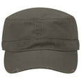 thumbnail image 2 of OTTO CAP Military Hat-Garment Washed Superior Cotton Twill Distressed Visor, Dark Olive Green, 2 of 3