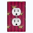 thumbnail image 1 of Metal Light Switch Plate Cover Elegant Yellow Crown Striped Burgundy Damask DAM086, 1 of 13