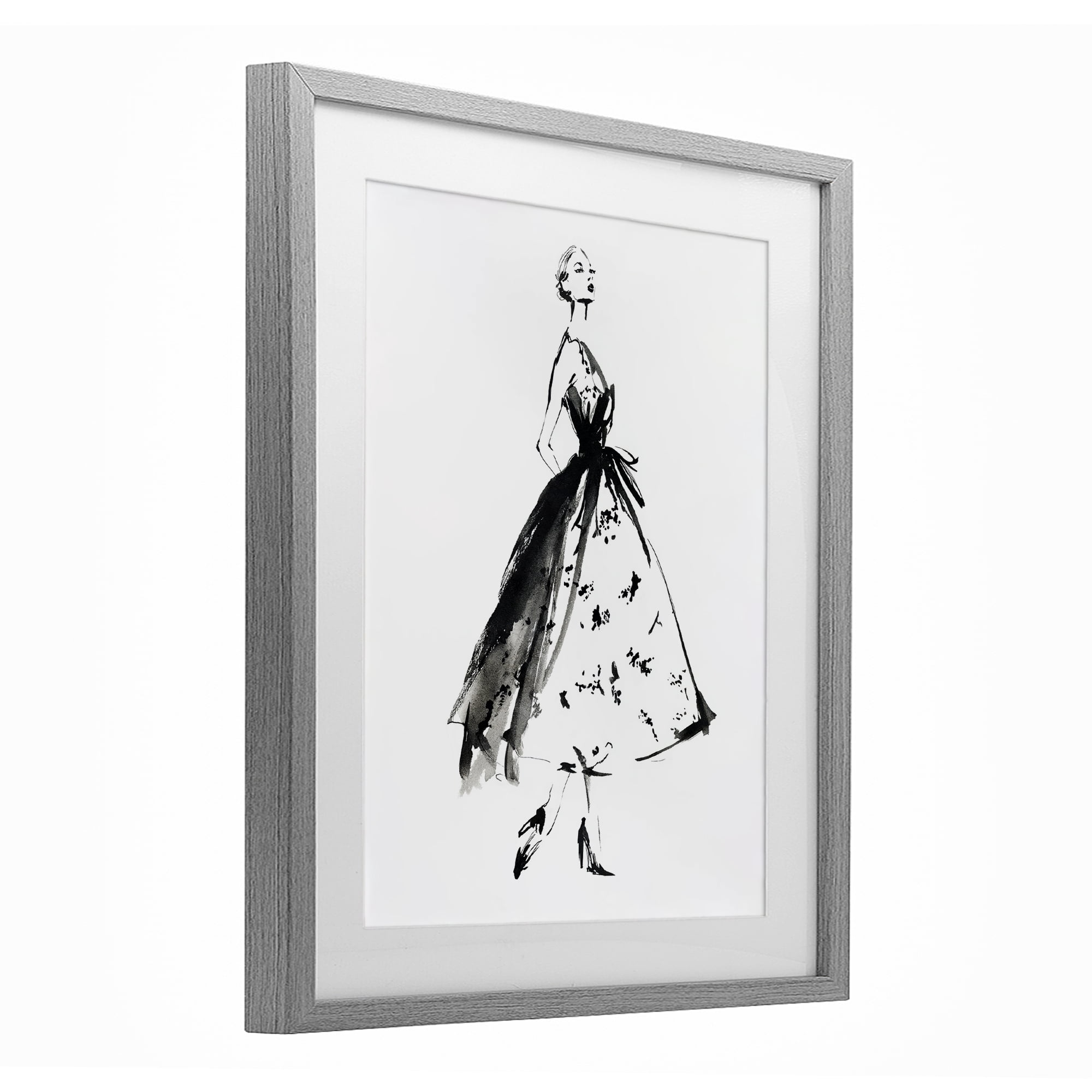Stupell Industries Ethereal Couture Contour Gray Framed Print Under Glass, design by Svetlana Aleynikova