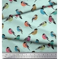 thumbnail image 2 of Soimoi Green polyester Crepe Fabric Rufous Flycatcher Bird Fabric Prints By Yard 52 Inch Wide, 2 of 3