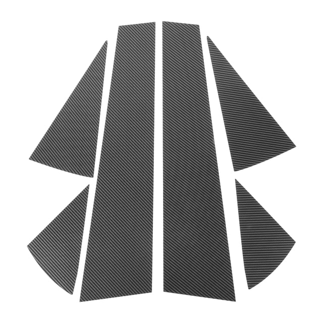 Pegatina anti rasguños de moldura de pilar de puerta única para VW Polo MK5 2011-2018, cubierta exterior de pilar de puerta, patrón de fibra de carbono negro