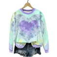 thumbnail image 4 of Uootdi Valentine's Day Sweatshirt for Women Crew Neck Love Heart Printed Graphic Sweatshirts Casual Holiday Long Sleeve Graphic Tee Tops Gift, 4 of 9