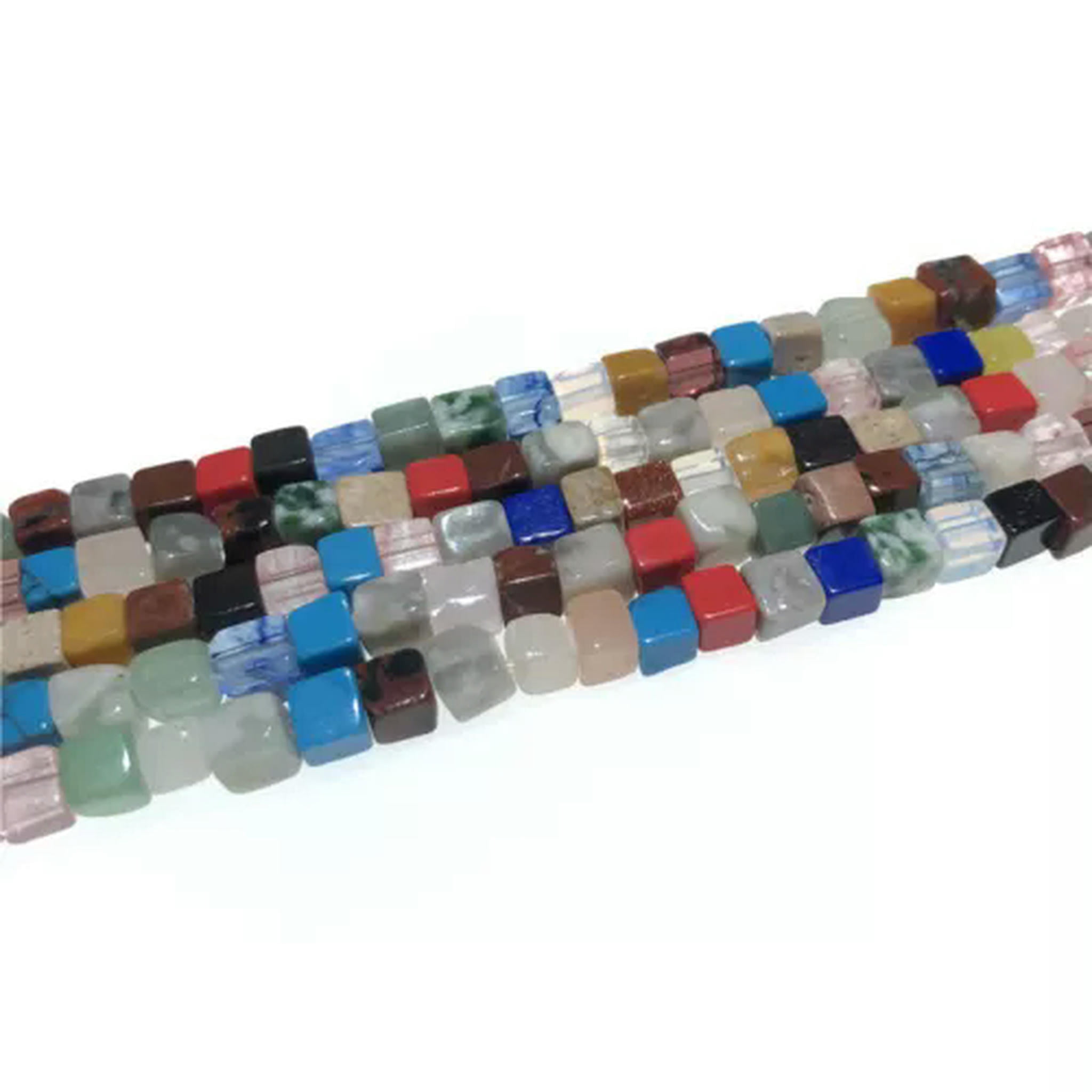 HOOUN Wholesale 850pcs/Lot Mix Natural Gemstone Square Spacer Loose Beads 4mm DIY-Blue stone