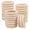 thumbnail image 1 of Paquete de 30 Anillos Madera Sin Terminar, Natural 4 Pulgadas para Manualidades, Fabricación Joyas, Macramé y Decoración del Hogar, 1 of 5