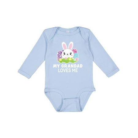 

Inktastic My Grandad Loves Me with Bunny and Easter Eggs Gift Baby Girl Long Sleeve Bodysuit