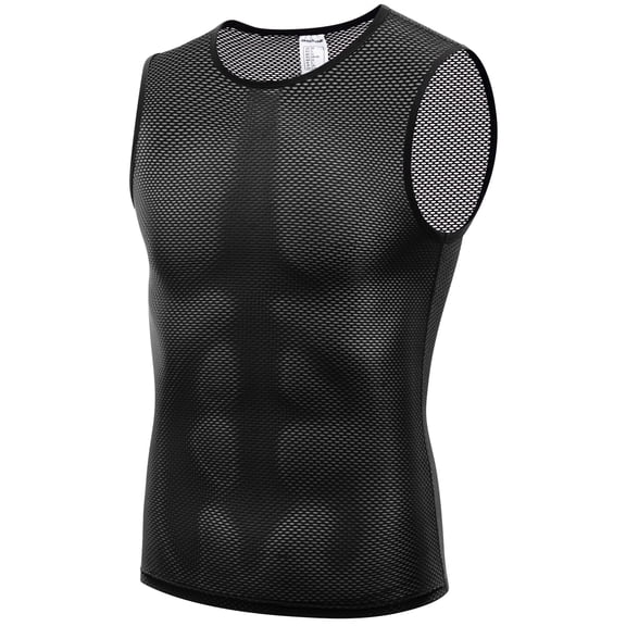 QUALICOS Quick Dry Men's Cycling Base Layer Sleeveless Biking Jersey Bicycle Tops Sports Vest Breathable Bike Undershirt